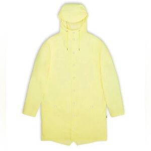 RAINS Long Jacket in Straw Light Yellow Unisex Raincoat Hooded Jacket NWT